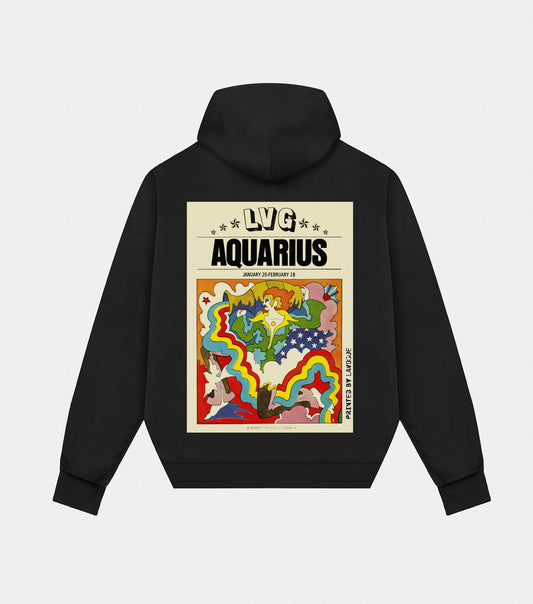 AQUARIUS Black Hoodie 24