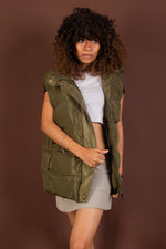 Load image into Gallery viewer, Olive Green Puffer Vest

