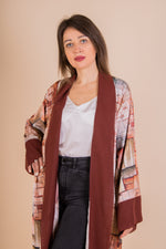 Load image into Gallery viewer, Abstract brown kimono
