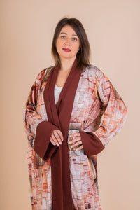 Abstract brown kimono