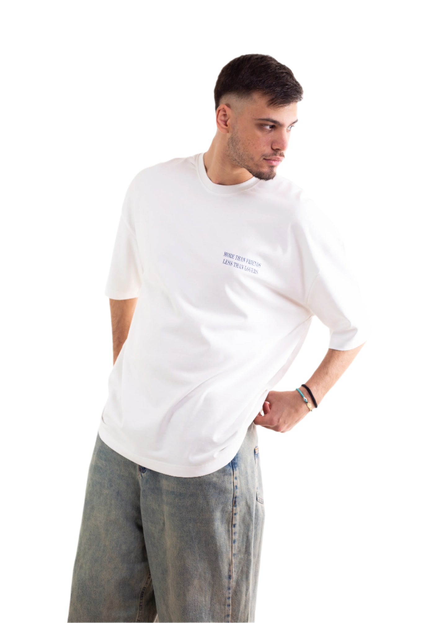 MORE THAN FRIENDS LESS THAN LOVERS OVERSIZED TEE
