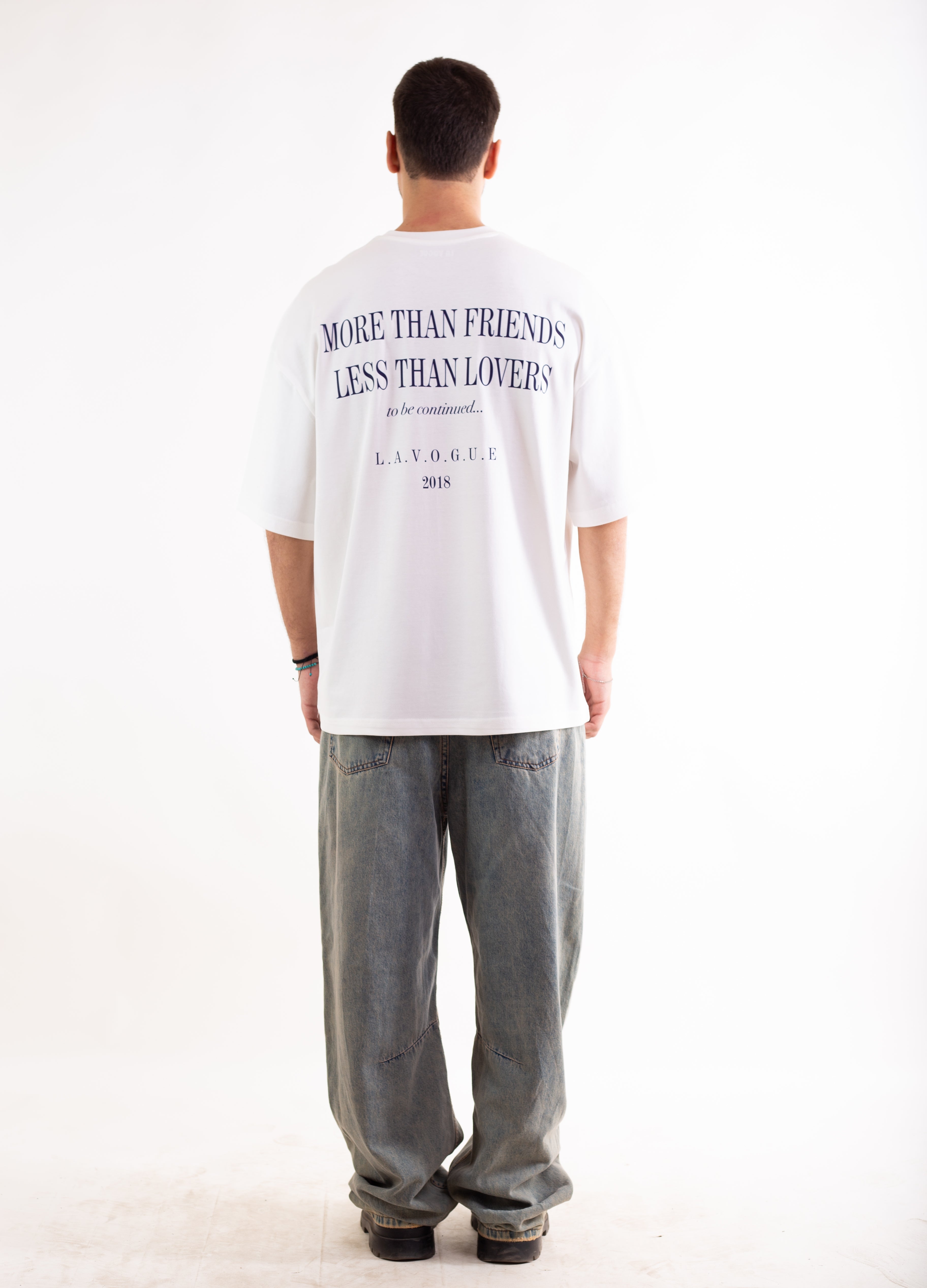 MORE THAN FRIENDS LESS THAN LOVERS OVERSIZED TEE