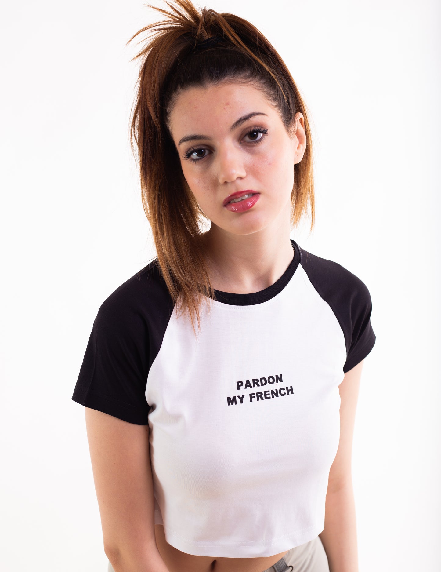 PARDON MY FRENCH CROPPED TEE